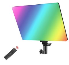 Видеосвет RGB LED-панель PM-26 со штативом · Студийный свет для фото, видео · Светодиодная LED лампа для съемок  