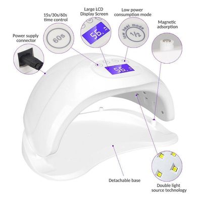 LED Лампа для маникюра SUN 5 48W+LCD для полимеризации сушки геля и гель-лаков