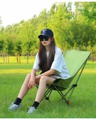 Складной туристический стул MA560green 45&times;93&times;58 см зеленый до 200 кг &bull; Кресло для пикника, рыбалки, кемпинга и отдыха на природе