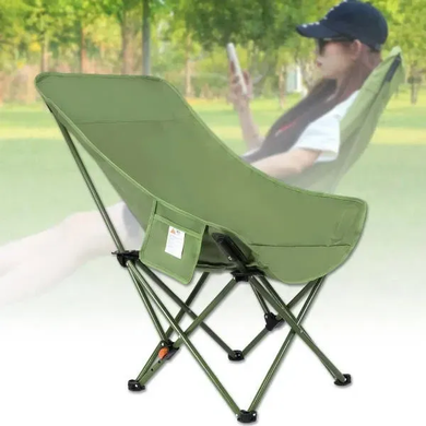 Складной туристический стул MA560green 45&times;93&times;58 см зеленый до 200 кг &bull; Кресло для пикника, рыбалки, кемпинга и отдыха на природе