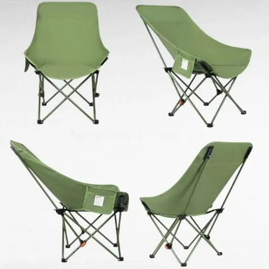 Складной туристический стул MA560green 45&times;93&times;58 см зеленый до 200 кг &bull; Кресло для пикника, рыбалки, кемпинга и отдыха на природе