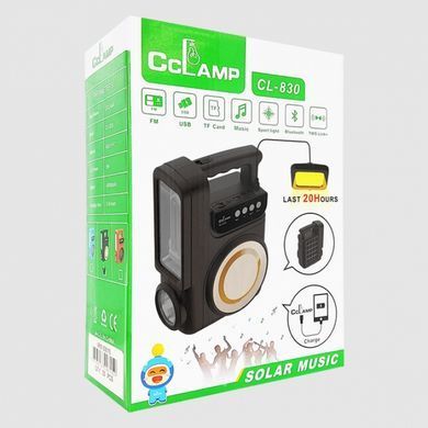Зарядная станция CL-830 на солнечной батарее с PowerBank и радио ∙ Портативная солнечная станция с радио и Bluetooth CL-830