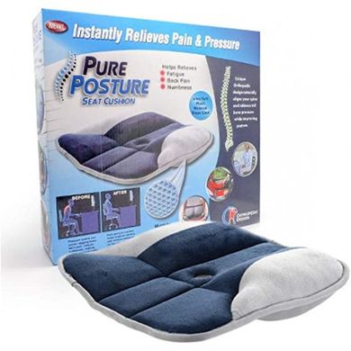 Ортопедична подушка для сидіння WOW Pure Posture Memory Foam Сидіння ортопедичне на стілець / автокрісло для розвантаження хребта