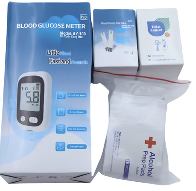 Глюкометр + 50 тест-смужок Glucose Meter BY-100 ∙ Глюкометр Glucose Meter BY-100 для вимірювання рівня глюкози
