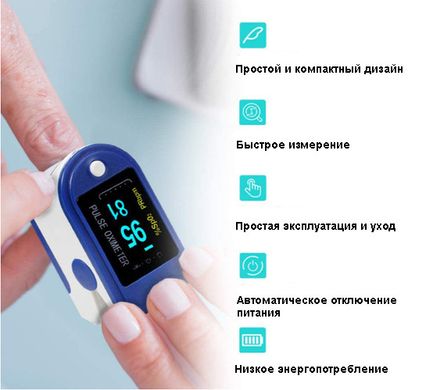 Пульсоксиметр Pulse Oximeter LK-87 на палець · Вимірювання рівня кисню в крові · Пульсометр оксиметр електронний