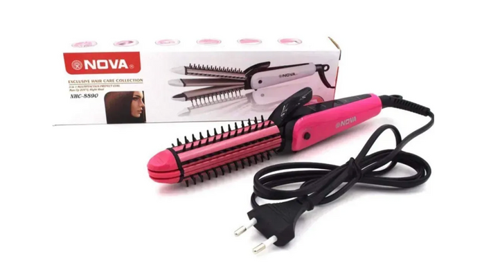 Багатофункціональний утюжок для волосся Nova 3 в 1 Hair Care Stylers ∙ Стайлер Nova NHC-8890 для випрямлення, гофре та локонів