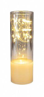 LED свеча KAR283 20 светодиодов 7,5&times;20 см &bull; Декоративный светильник KAR283 на батарейках с эффектом золотого стекла и теплым белым светом