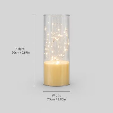 LED свеча KAR283 20 светодиодов 7,5&times;20 см &bull; Декоративный светильник KAR283 на батарейках с эффектом золотого стекла и теплым белым светом