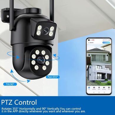 Камера відеоспостереження з 2 лінзами Wi-Fi Smart 360 ∙ Розумна бездротова Wi-Fi камера відеоспостереження Smart 360