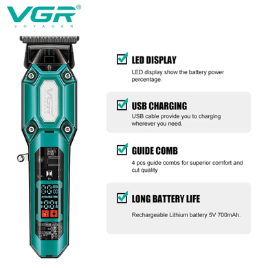 Машинка для стрижки VGR V-900 для профессионалов ∙ Аккумуляторный триммер VGR V-900 для дома