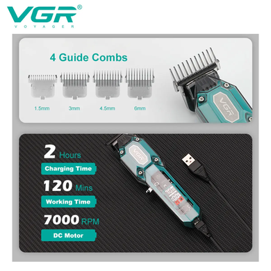Машинка для стрижки VGR V-900 для профессионалов ∙ Аккумуляторный триммер VGR V-900 для дома