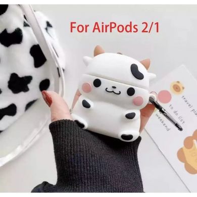 Силиконовый защитный 3D чехол для кейса наушников Apple AirPods с карабином