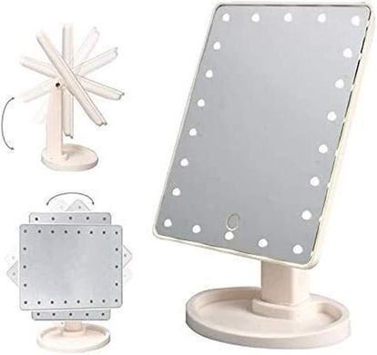 Настольное зеркало для макияжа с LED подсветкой &bull; Косметическое светодиодное зеркало для макияжа и ухода за лицом настольное