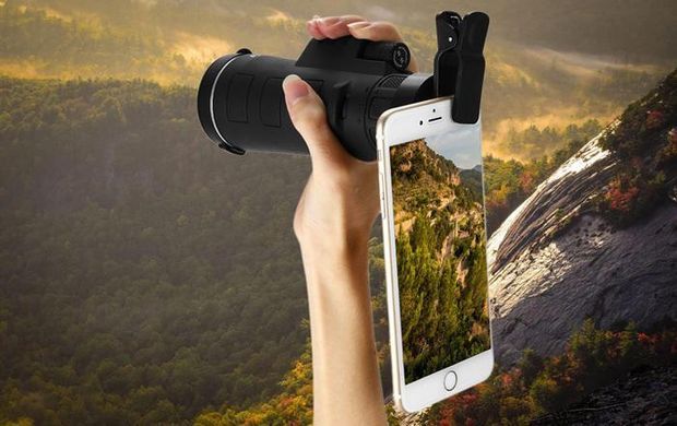 Монокуляр бинокль PANDA 40x60 PRO с ночным видением с креплением держателем для телефона и подставкой