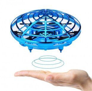Инновационная игрушка! Летающая тарелка BauTech Дрон ручной Flynova UFO сенсорный спиннер бумеранг летающий с LED подсветкой