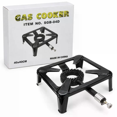 Газова плита Gas Cooker SGB-04D 40&times;40 см &bull; Чавунний одноконфорковий газовий пальник Gas Cooker SGB-04D під балон пропан-бутан для казана, дачі та приготування їжі на вулиці