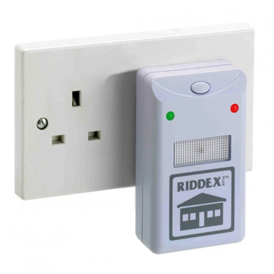 Ультразвуковий відлякувач гризунів і комах RIDDEX Pest Repelling 200 м&sup2; &bull; Електронний прилад від мишей, щурів, тарганів та інших шкідників від мережі