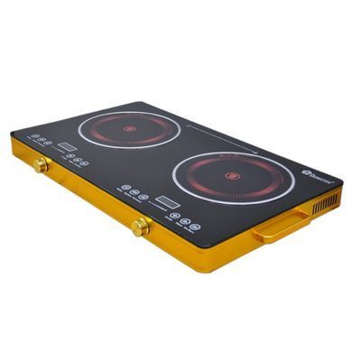 Плита инфракрасная на 2 конфорки Domotec MS-5881 ∙ Электроплита двухконфорочная 3500 Вт ∙ Сенсорное управление