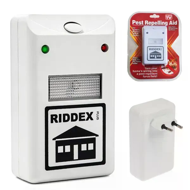 Ультразвуковий відлякувач гризунів і комах RIDDEX Pest Repelling 200 м&sup2; &bull; Електронний прилад від мишей, щурів, тарганів та інших шкідників від мережі