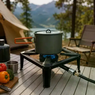 Газова плита Gas Cooker SGB-04D 40&times;40 см &bull; Чавунний одноконфорковий газовий пальник Gas Cooker SGB-04D під балон пропан-бутан для казана, дачі та приготування їжі на вулиці