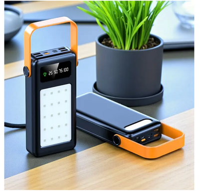 Power Bank 50000 mAh с LED-фонариком, дисплеем и 4 USB-разъемами YM-642 ∙ Портативный Power Bank с LED-фонарём для дома и экстренных ситуаций