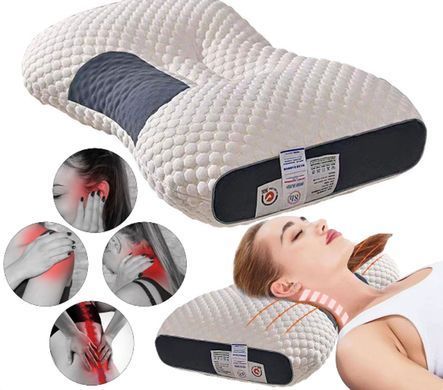 Анатомическая ортопедическая подушка для сна Neck Support Massage Pillow &bull; Подушка для шеи с эффектом памятим