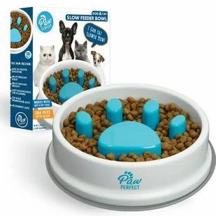 Кормушка для медленной подачи еды Paw Perfect для кошек и собак &middot; Миска Slow Feeder Bowl для домашних питомцев