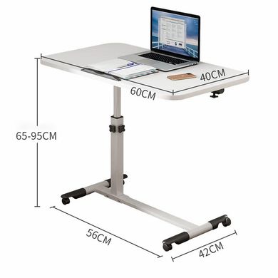 Портативный складной прикроватный столик на колёсиках · Стол для ноутбука с регулировкой высоты и цельной поворотной столешницей