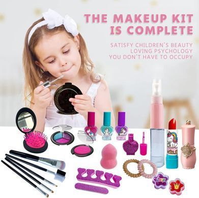 Набор детской декоративной косметики Make Up 25 предметов ∙ Детский набор красоты 25 предметов в косметичке