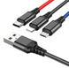 Кабель HOCO X76 Combo 3-in-1 Lightning / Micro-USB / Type-C ∙ Зарядный универсальный USB провод шнур 3 в 1 для зарядки Android / iPhone