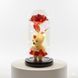 Роза в стеклянной колбе Rose of Love с LED-подсветкой и плюшевым мишкой ∙ Декоративная хрустальная роза с мишкой и сердцем I Love You