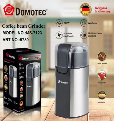 Кавомолка Domotec MS-7123 300 Вт &bull; Електрична ножова кавомолка Domotec MS-7123 на 60 г з імпульсним режимом для кави та спецій