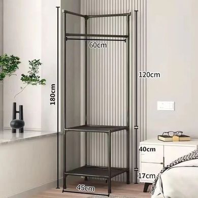 Угловая напольная вешалка-стеллаж Corner rack ∙ Стойка с перекладиной для вешалок в прихожую