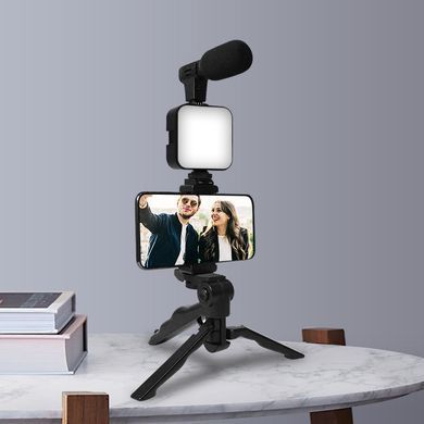 Комплект для влогінгу VIDEO-MAKING KIT AY49 для смартфона з перехідником Type-C &bull; Набір блогера для телефону 4в1 AY-49