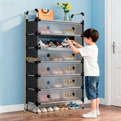 Обувница для прихожей Скрытая Обувь Shoe Rack LY-1038 с 7 полками ∙ Скрытая обувница LY-1038