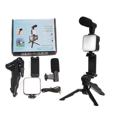 Комплект для влогінгу VIDEO-MAKING KIT AY49 для смартфона з перехідником Type-C &bull; Набір блогера для телефону 4в1 AY-49
