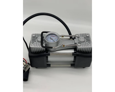 Автомобильный компрессор двухпоршневой Air Compressor 12V 628-4x4 &bull; Электрический насос для шин от прикуривателя 12 В с манометром для автомобиля, внедорожника, кроссовера и дороги