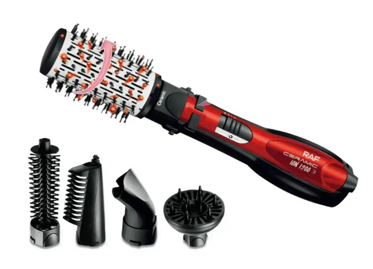 Фен-щітка для волосся Rotative Brush RAF R416 ∙ Брашинг для укладання волосся з насадками 5 в 1, 1200Вт