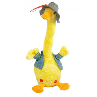 Интерактивная детская говорящая игрушка &ndash; повторюшка Гусь Dansing Duck ∙ Музыкальная танцующая утка повторюха с LED подсветкой