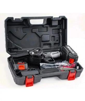 Мини пила Mini Electric Chain Saw1 48V в кейсе с 2 аккумуляторами &bull; Портативная аккумуляторная пила для деревьев и дров