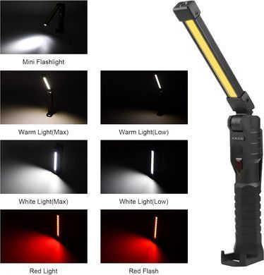 Фонарь LIGHT L08-1 с магнитным основанием и подвесным крючком кемпинговый ∙ Аккумуляторный фонарик поворотный LIGHT L08-1