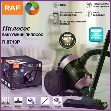 Пылесос RAF R.8710P контейнерный 800 Вт для сухой уборки &bull; Вакуумный пылесос RAF R.8710P с контейнером 3,5 л для дома
