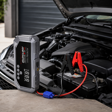 Пускозарядное устройство K3 12000 мАч &bull; Автомобильный Jump Starter 12V с компрессором 150 PSI, пиковым током 600A, Power Bank и LED-фонарем
