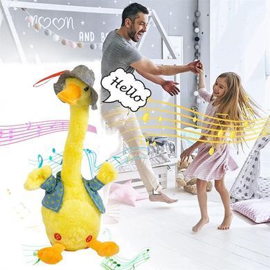 Інтерактивна дитяча розмовляюча іграшка &ndash; повторюшка Гусак Dansing Duck ∙ Музична танцююча качка повторюха з LED підсвіткою