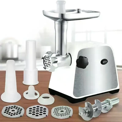 Мясорубка DOMOTEC MS-2028 4500 Вт &bull; Электрическая мясорубка DOMOTEC MS-2028 3в1 с реверсом, овощерезкой и соковыжималкой