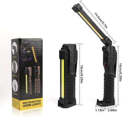 Фонарь LIGHT L08-1 с магнитным основанием и подвесным крючком кемпинговый ∙ Аккумуляторный фонарик поворотный LIGHT L08-1