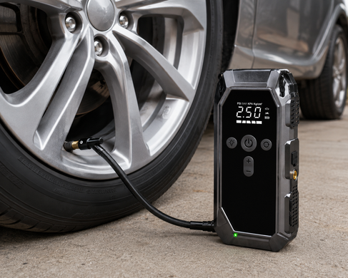 Пускозарядное устройство K3 12000 мАч &bull; Автомобильный Jump Starter 12V с компрессором 150 PSI, пиковым током 600A, Power Bank и LED-фонарем