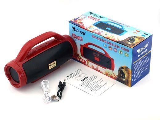 Golon RX-1829BT BoomBox 12W, портативная колонка с Bluetooth FM и MP3, красная PR4
