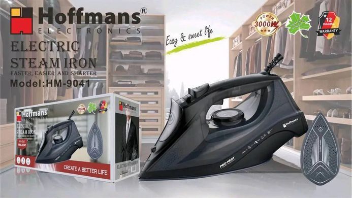 Электрический утюг Hoffmans HM-9041 с керамикой • Регулировка пара и паровой удар