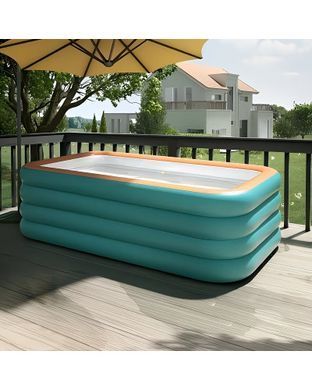 Надувний сімейний басейн Pool 210&times;145&times;56 см KAR108 &bull; Простора літня зона для дітей та дорослих з швидким надуванням